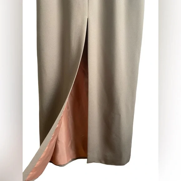 Jovani Tan & Gold Dress and Jacket Set With Beaded Embellishments Size 8 - Picture 8 of 10